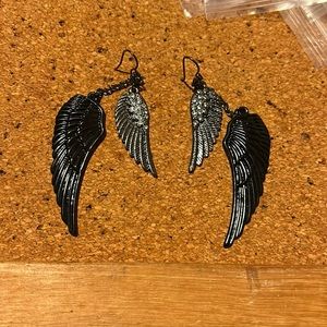 Black wing earring